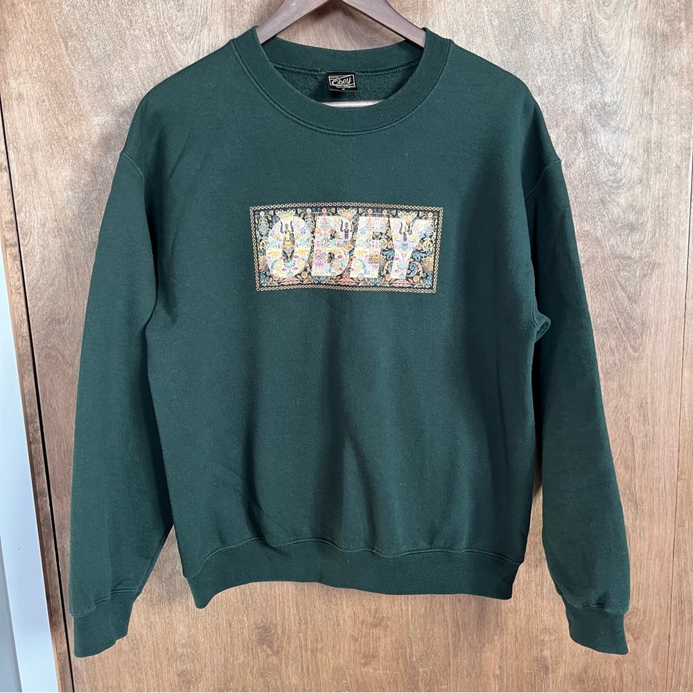Obey Vintage crew neck forest green